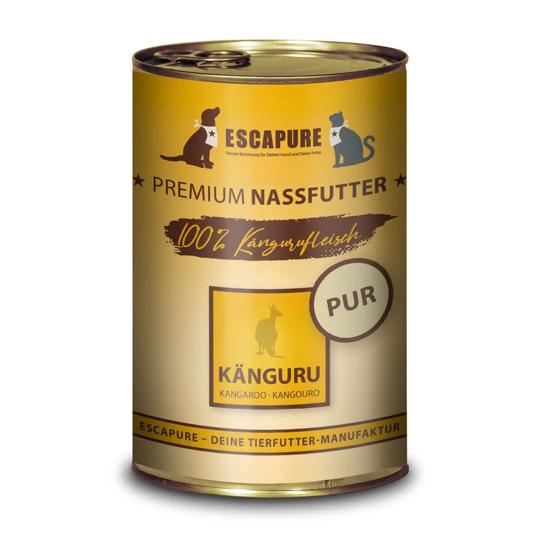 Escapure Nassfutter Dose Pur Känguru | 6 x 400 g