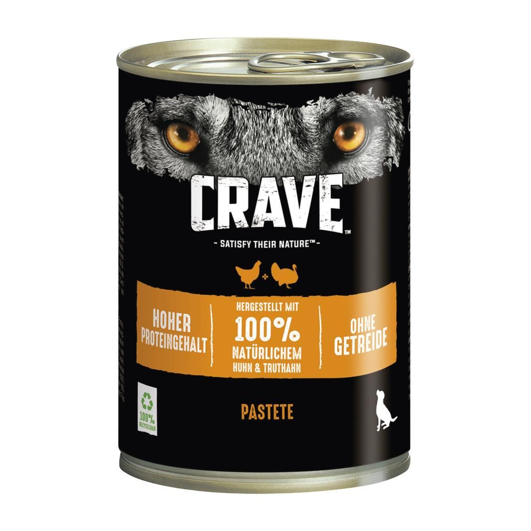 CRAVE™ Hund Schale Pastete mit Huhn und Truthahn | 14 x 150 g