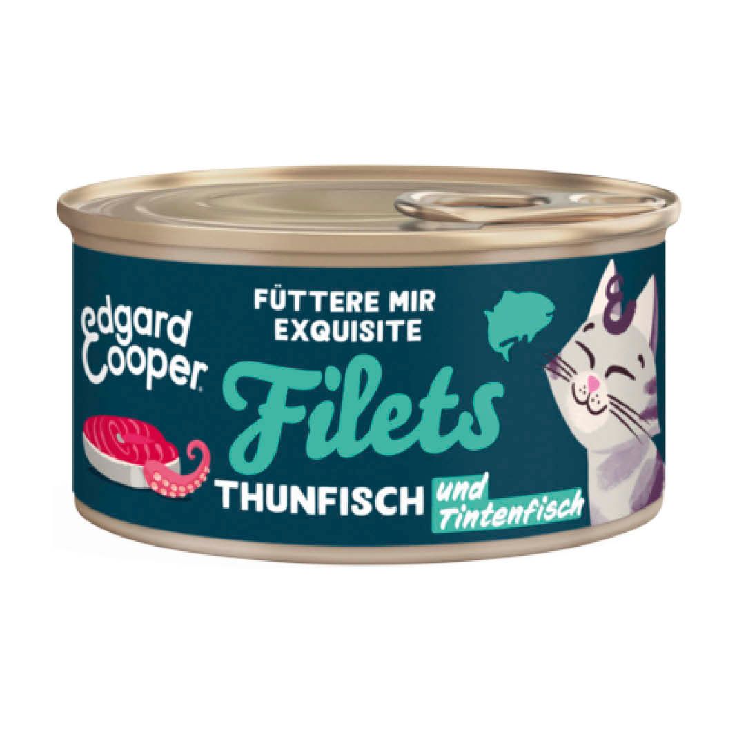 Edgard & Cooper Cat Filets - Frischer Wildfang-Thunfisch und Garnele | 24 x 70 g