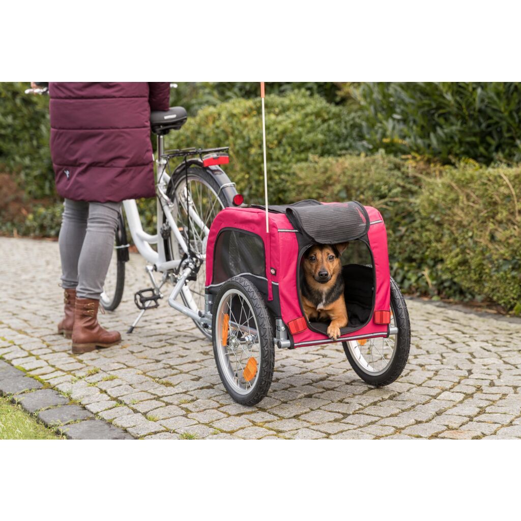 Honden fietskar rood/zwart Trixi
