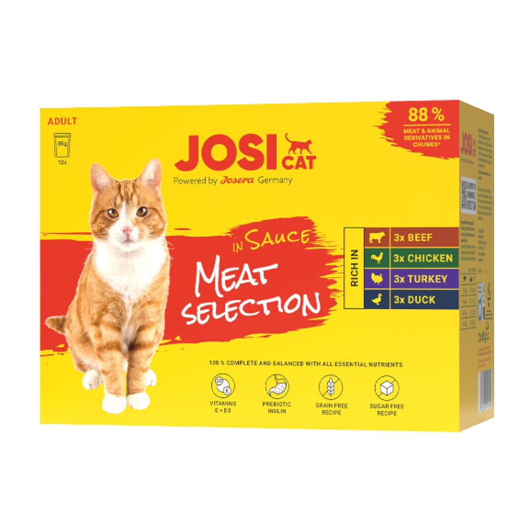 Josera JosiCat Multipack Meat Selection in Sauce (4x12=) | 48 x 85 g