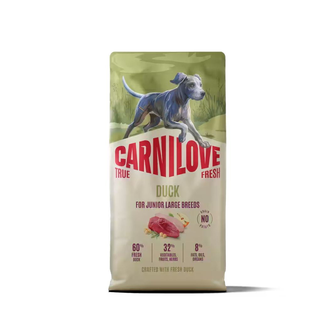 Carnilove Dog True Fresh - Junior große Rassen - Ente | 2 x 12 kg