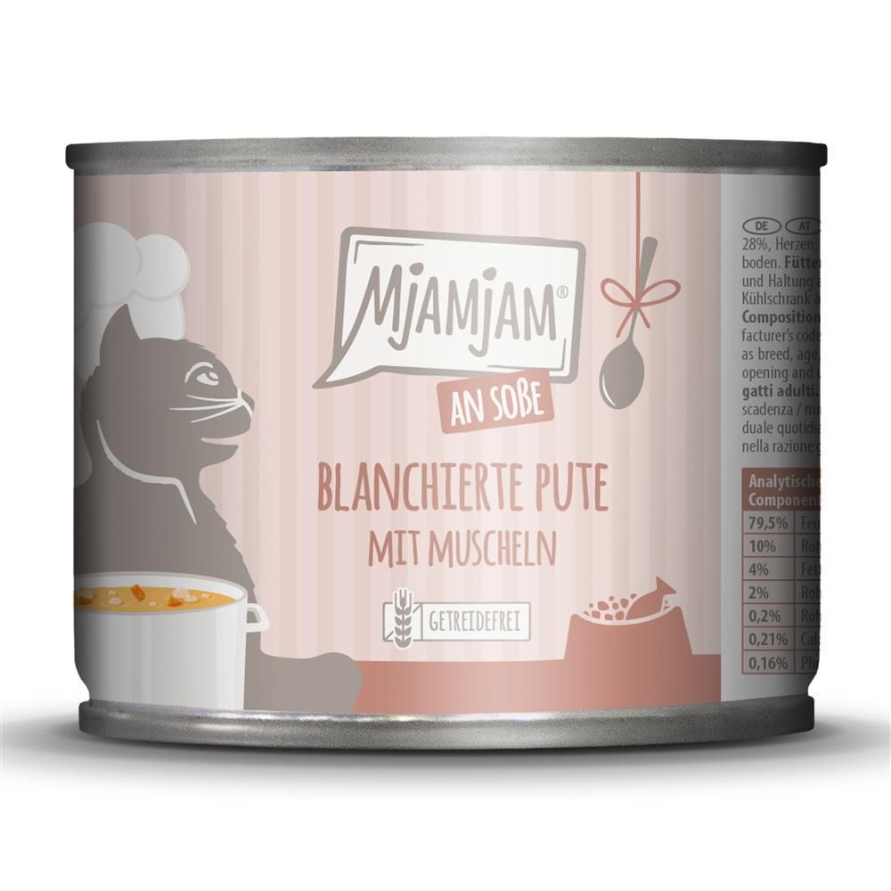MjAMjAM Cat - Blanchierte Pute mit Muscheln an Soße | 6 x 185 g