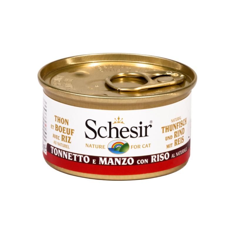 Schesir Cat Natural Thunfisch, Rind & Reis | 24 x 85 g