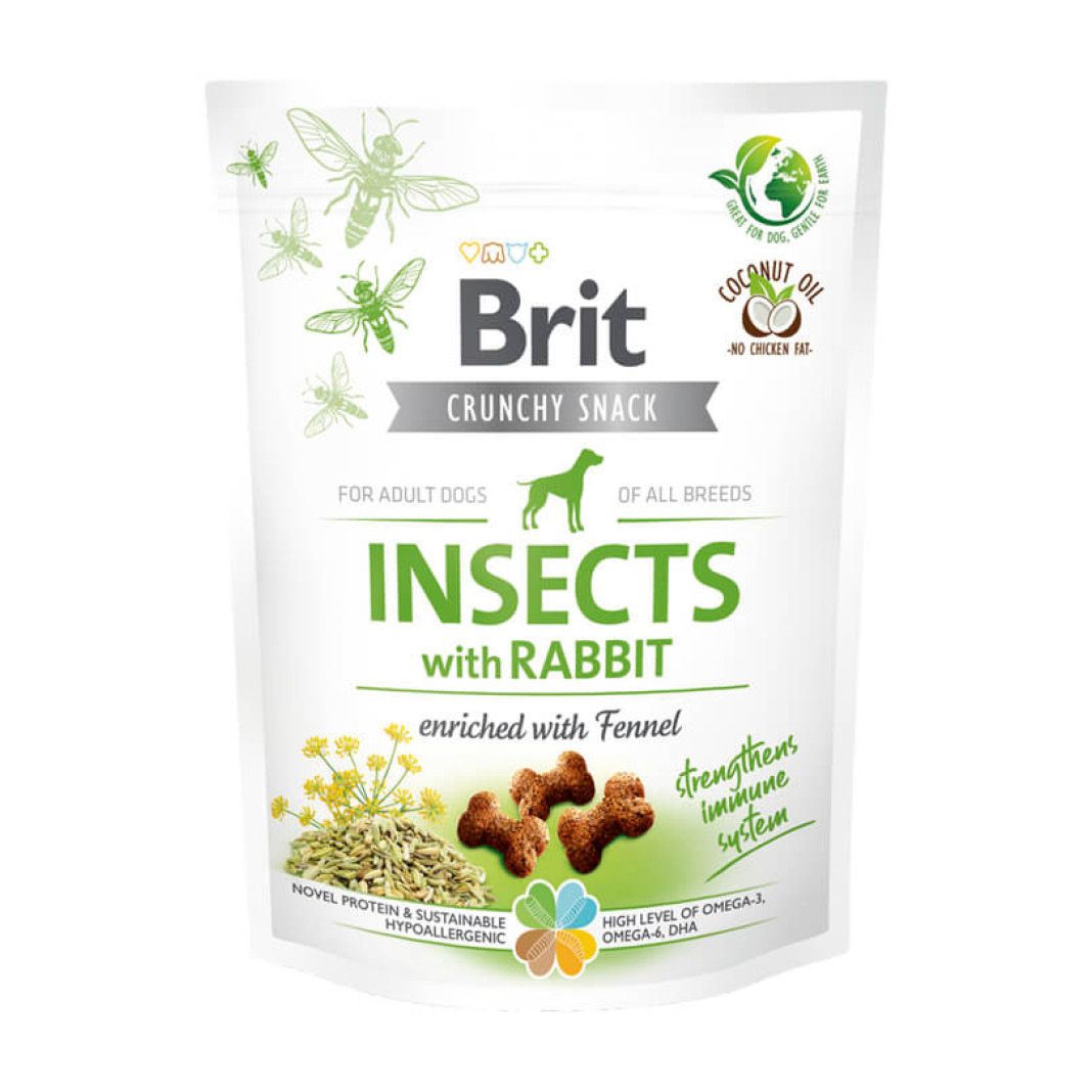 Brit Crunchy Cracker - Insekt mit Kaninchen, angereichert mit Fenchel | 6 x 200 g
