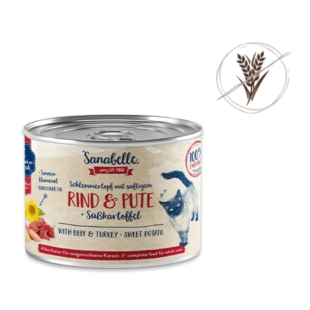 Sanabelle Schlemmertopf mit saftigem Rind & Pute | 6 x 380 g