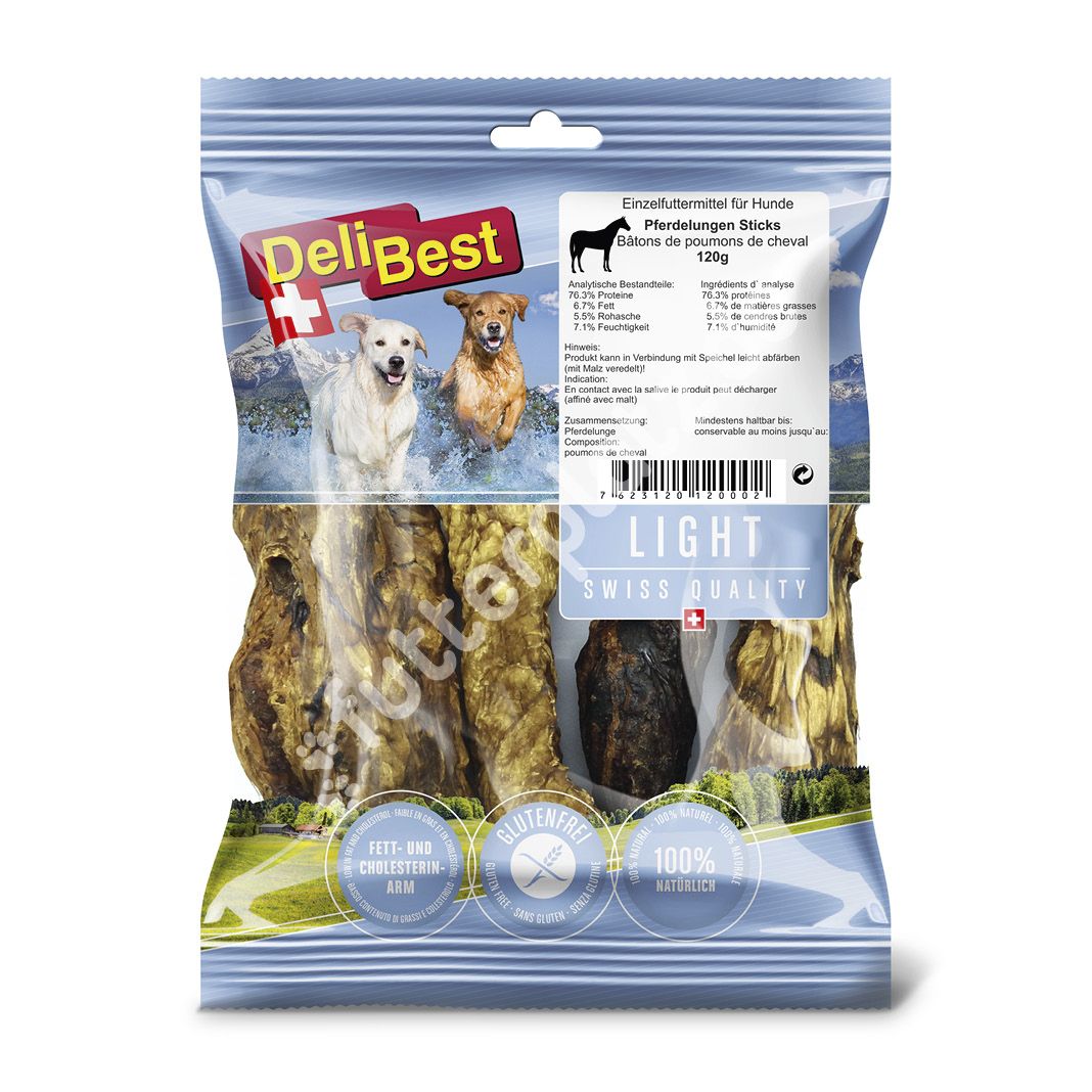 DeliBest Light - Pferdelunge | 6 x 120 g