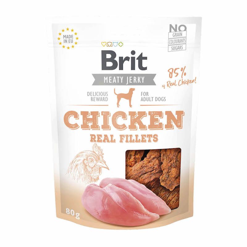 Brit - Dog - Meaty Jerky - Hähnchenfilets | 12 x 80 g