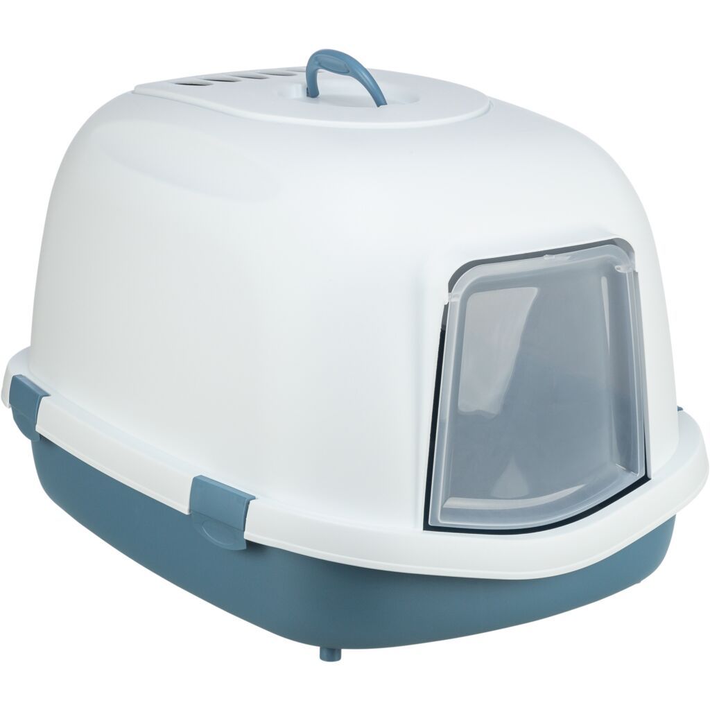 TRIXIE Katzentoilette Primo XXL Top, blau/weiß | 56 × 47 × 71 cm
