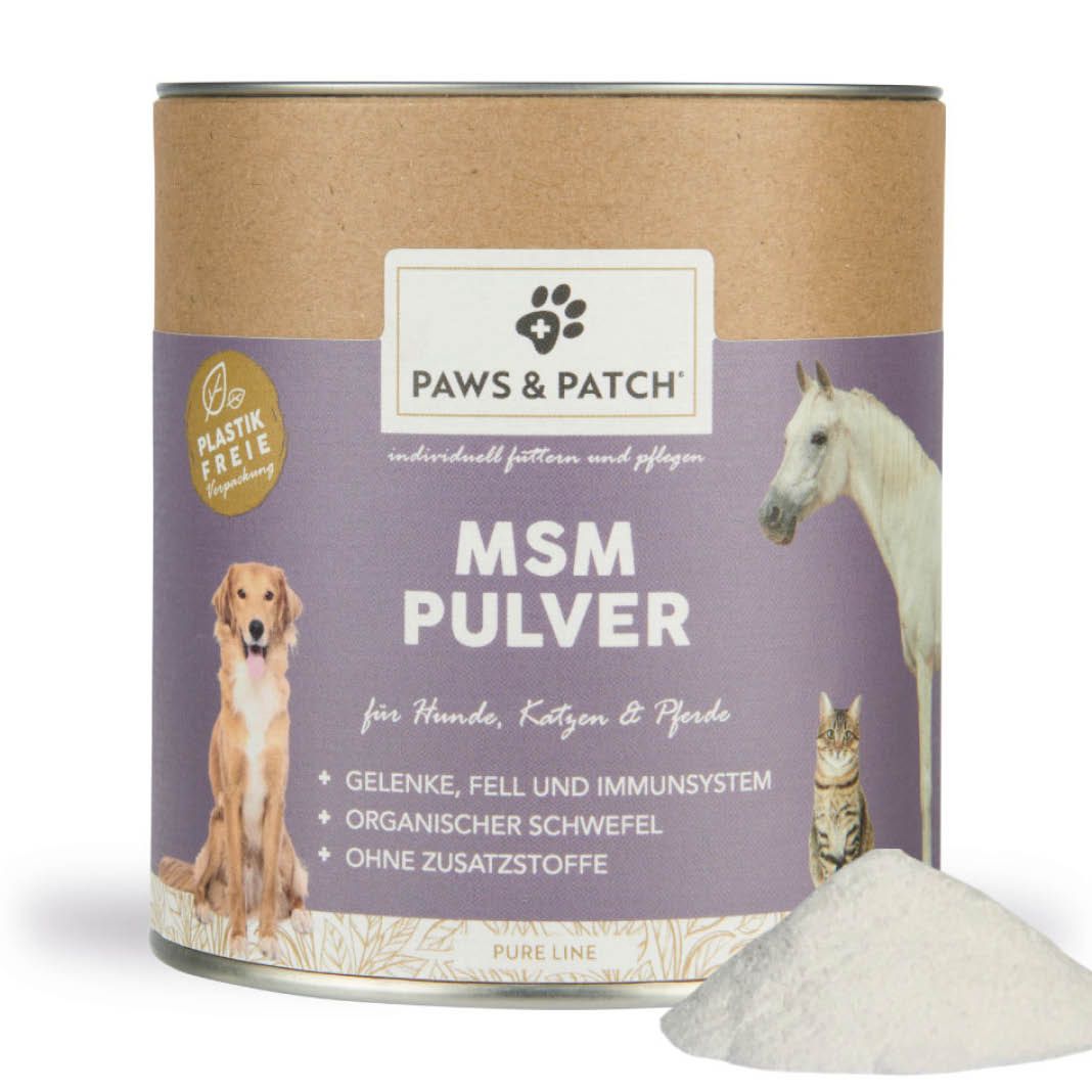 Paws & Patch MSM Pulver für Hunde, Katzen und Pferde