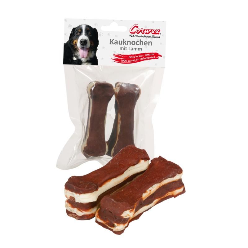 Corwex Kauknochen mit Lamm | 2 x 10 cm