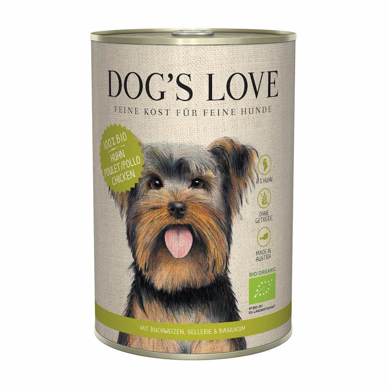DOG'S LOVE Bio - Rind mit Reis, Apfel & Zucchini | 6 x 800 g