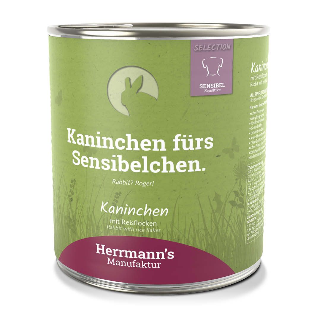 Herrmanns Selection - Sensible - Kaninchen mit Reisflocken | 6 x 800 g