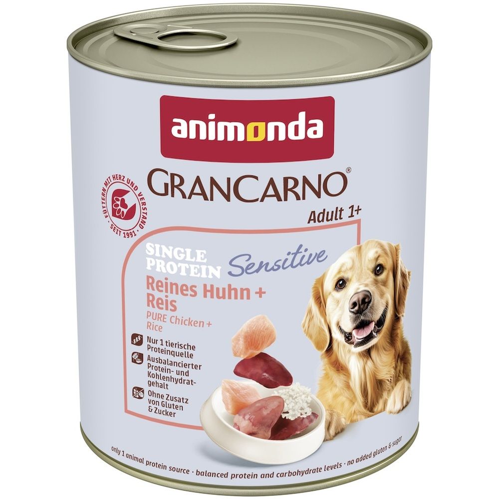 animonda GranCarno - Dose - Adult - Sensitiv - Reines Huhn + Reis | 6 x 800 g