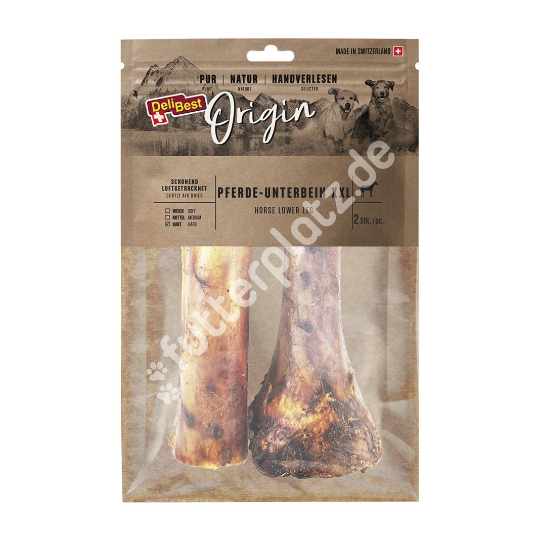 DeliBest Origin - Pferdeunterbein XXL (ca. 25cm) | 2 Stück