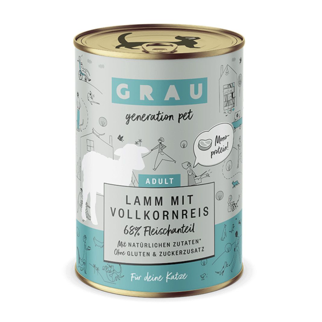Grau Katze Huhn & Putenherzen | 6 x 800 g