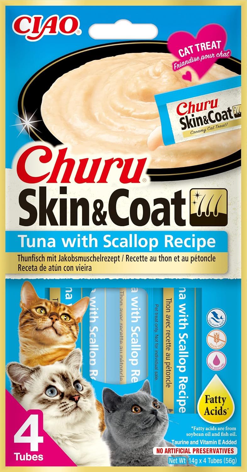 INABA Cat Churu Functional Skin & Coat Thunfisch + Jakobsmuscheln
