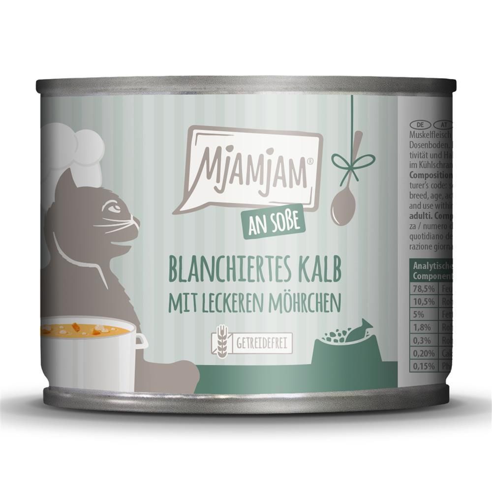 MjAMjAM Cat - Blanchiertes Kalb mit leckeren Möhrchen an Soße | 6 x 185 g