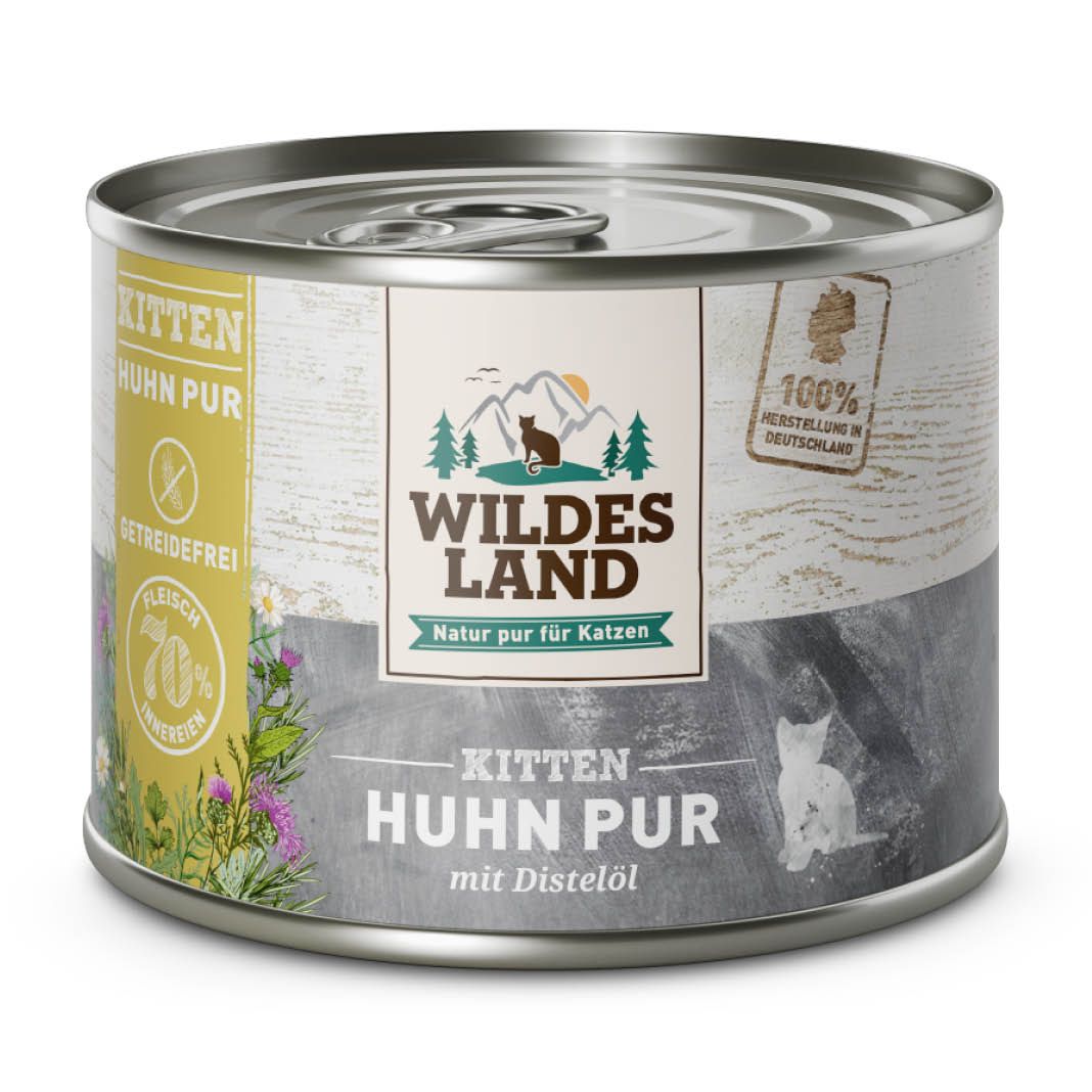 Wildes Land Cat - PUR Kitten - Huhn mit Distelöl | 6 x 200 g