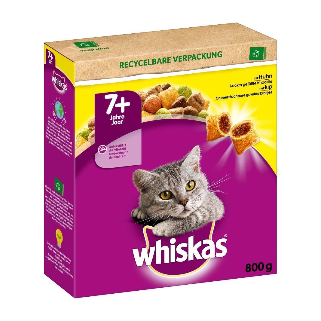 WHISKAS® Karton Trocken 7+ mit Huhn | 800 g