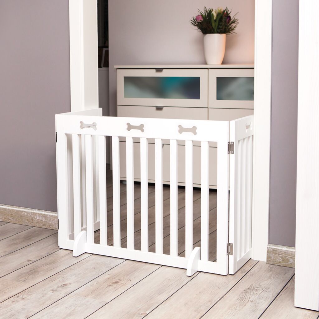 TRIXIE Absperrgitter, MDF, 3-teilig, weiß | 82–124 x 61 cm