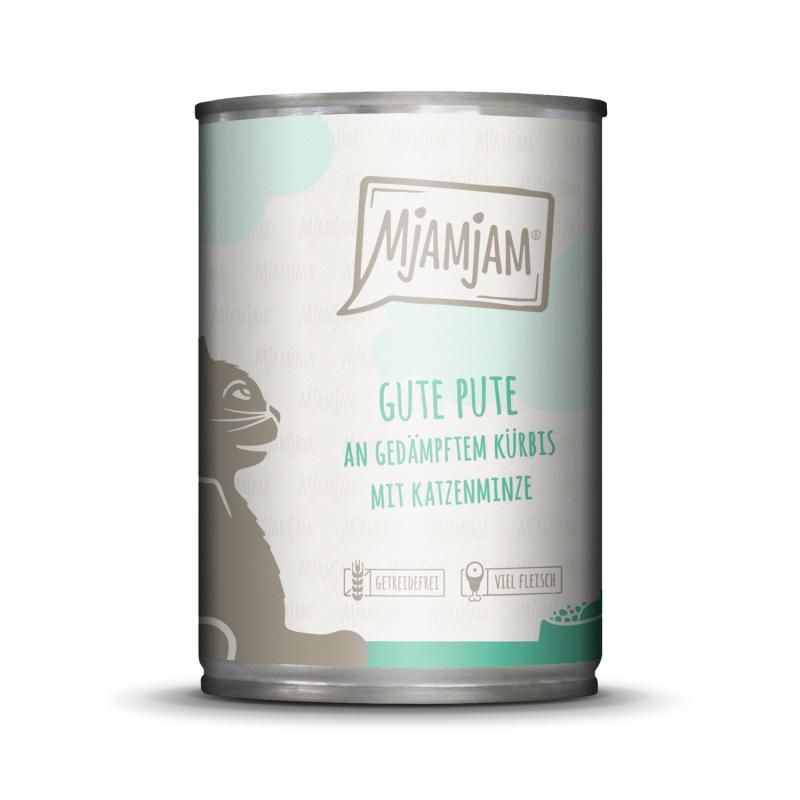 MjAMjAM Cat - Gute Pute an gedämpftem Kürbis | 6 x 400 g