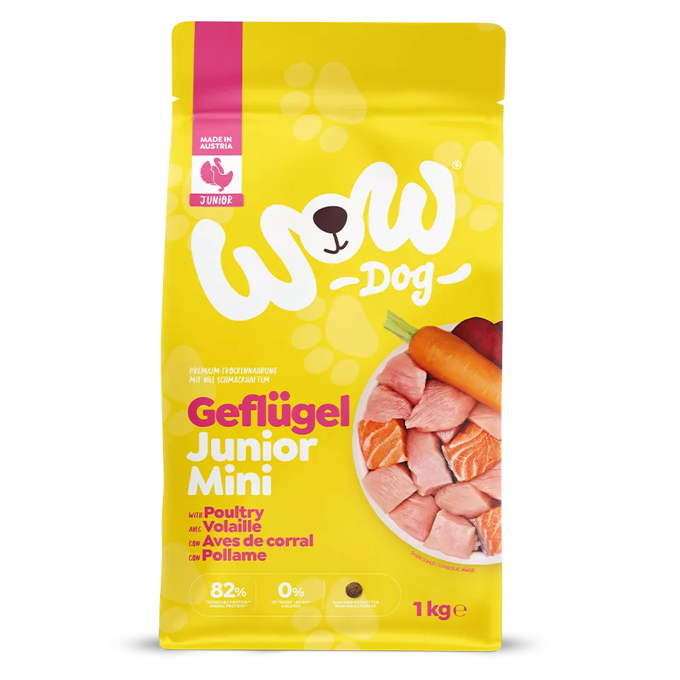 WOW DOG TROCKEN Minis JUNIOR Geflügel