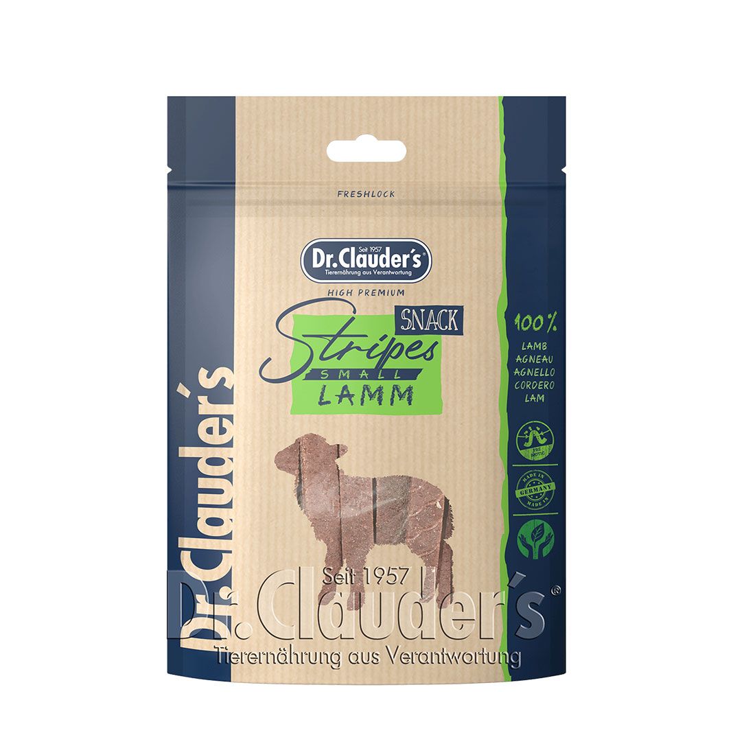 Dr. Clauder's Lammfleischstripes Small | 10 x 80 g