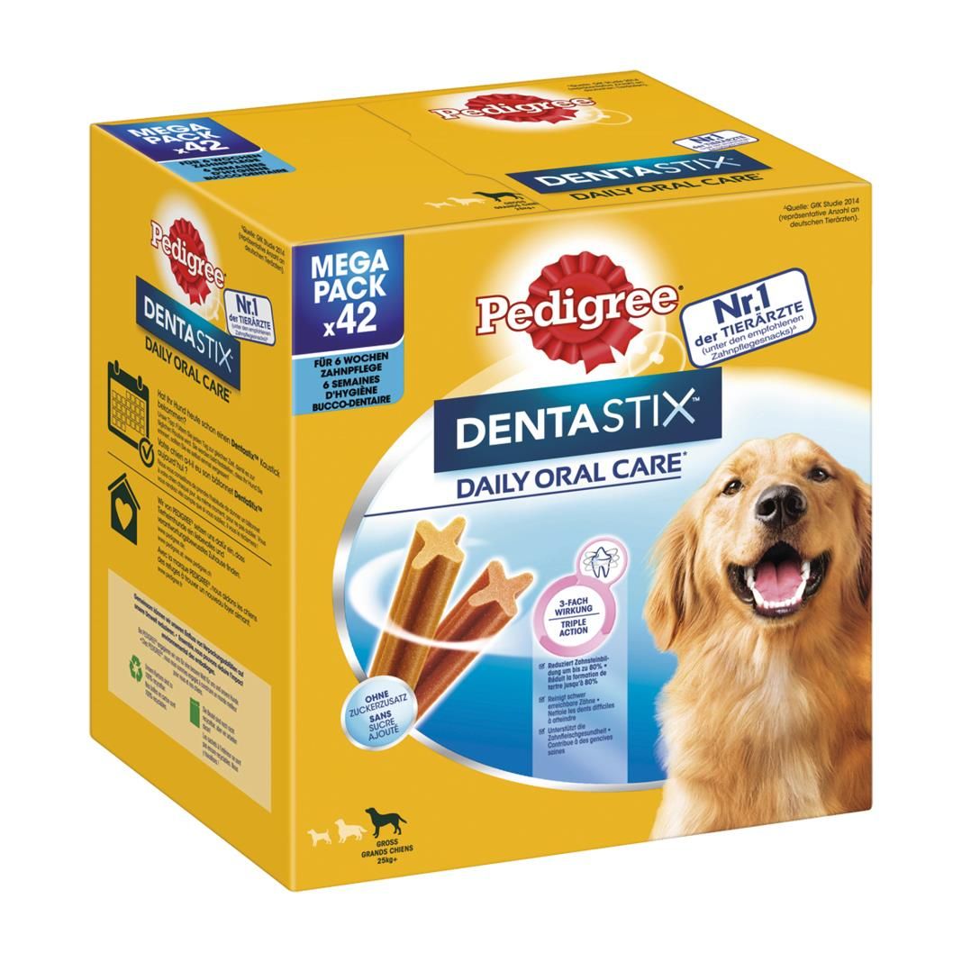 PEDIGREE® DENTASTIX™ Daily Oral Care Karton Multipack Mega Pack 25 kg+ | 42 Stck. (6 x 7 Stck.)