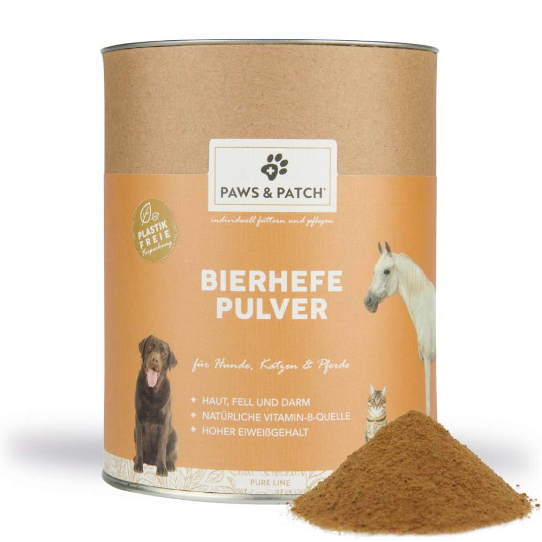 Paws & Patch BIERHEFE Pulver für Hunde, Katzen und Pferde
