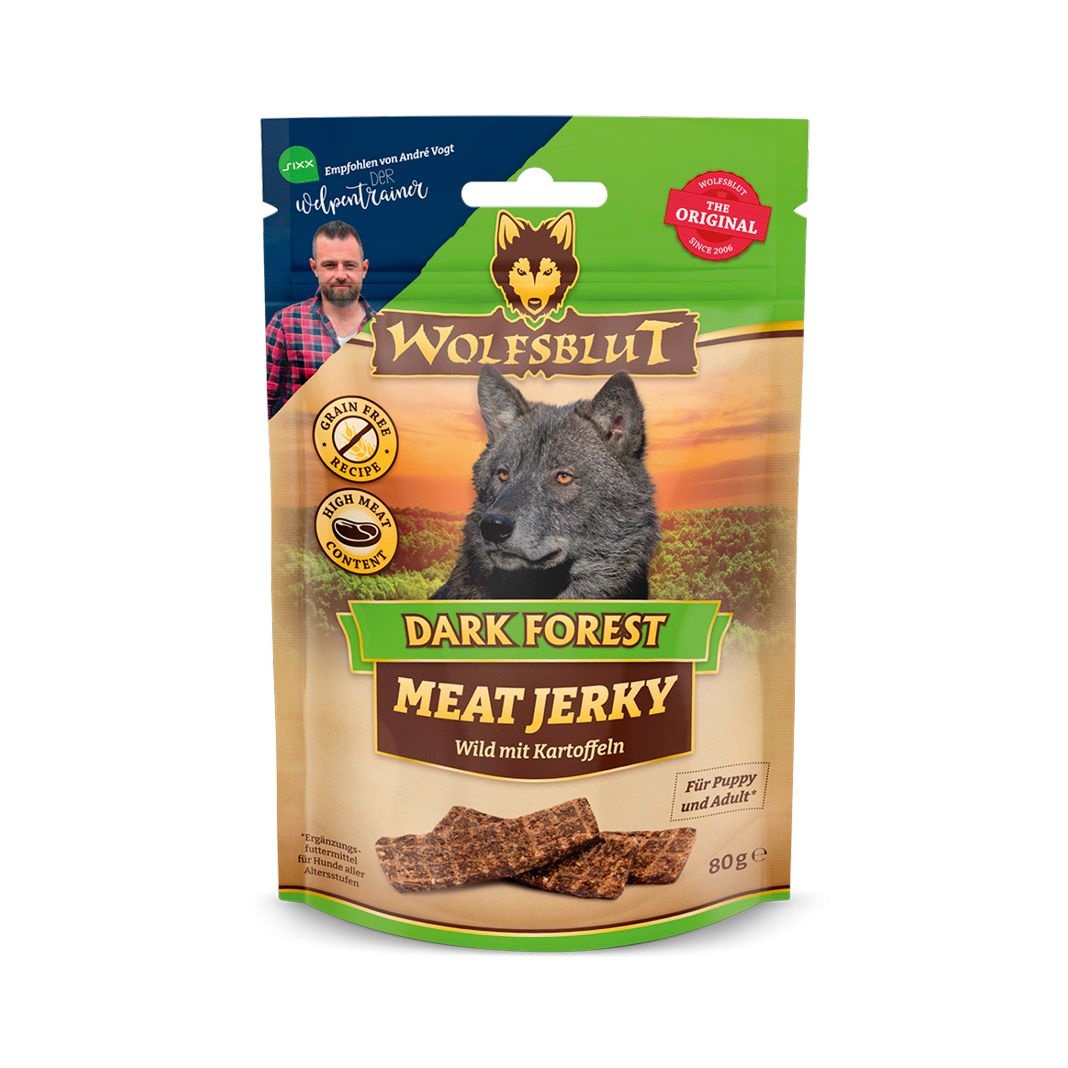 Wolfsblut Meat Jerky Dark Forest - Wildfleisch und Kartoffeln | 6 x 80 g