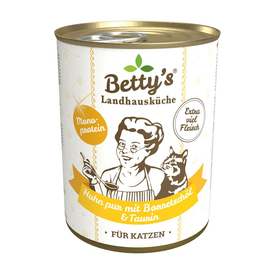 Betty's Landhausküche - Katze - Nassfutter - Hühnchen pur MONO | 6 x 400 g
