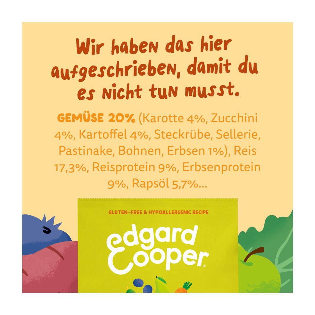 Edgard & Cooper Adult - Pflanzenbasiert mit Karotten und Zucchini | 2 x 7 kg
