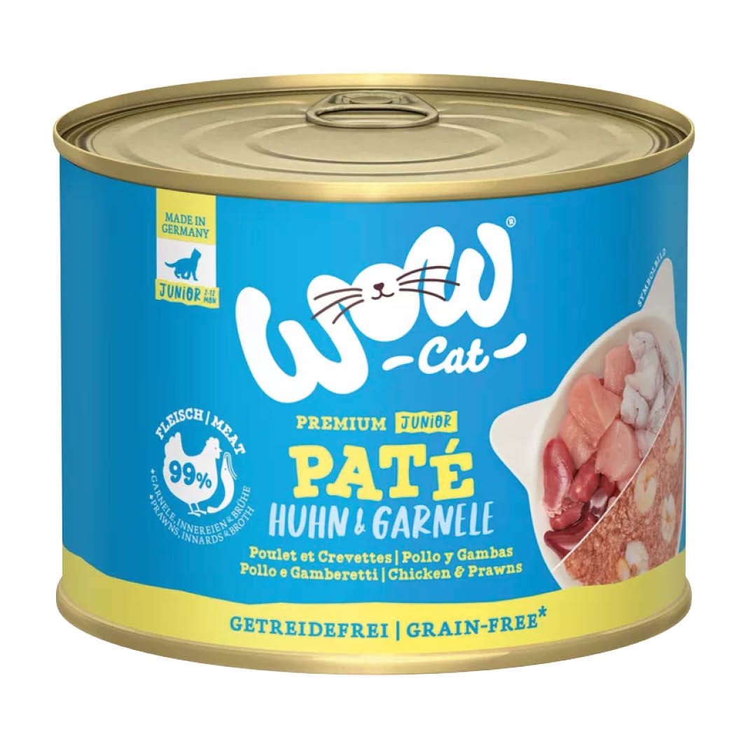 WOW CAT Junior Paté - Geflügel & Leber | 6 x 200 g
