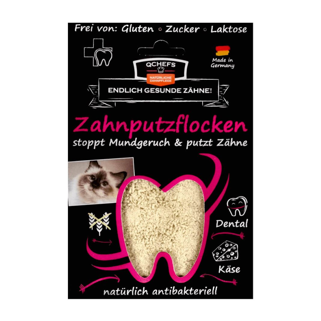 QCHEFS Cat Zahnputzflocken | 10 x 80 g