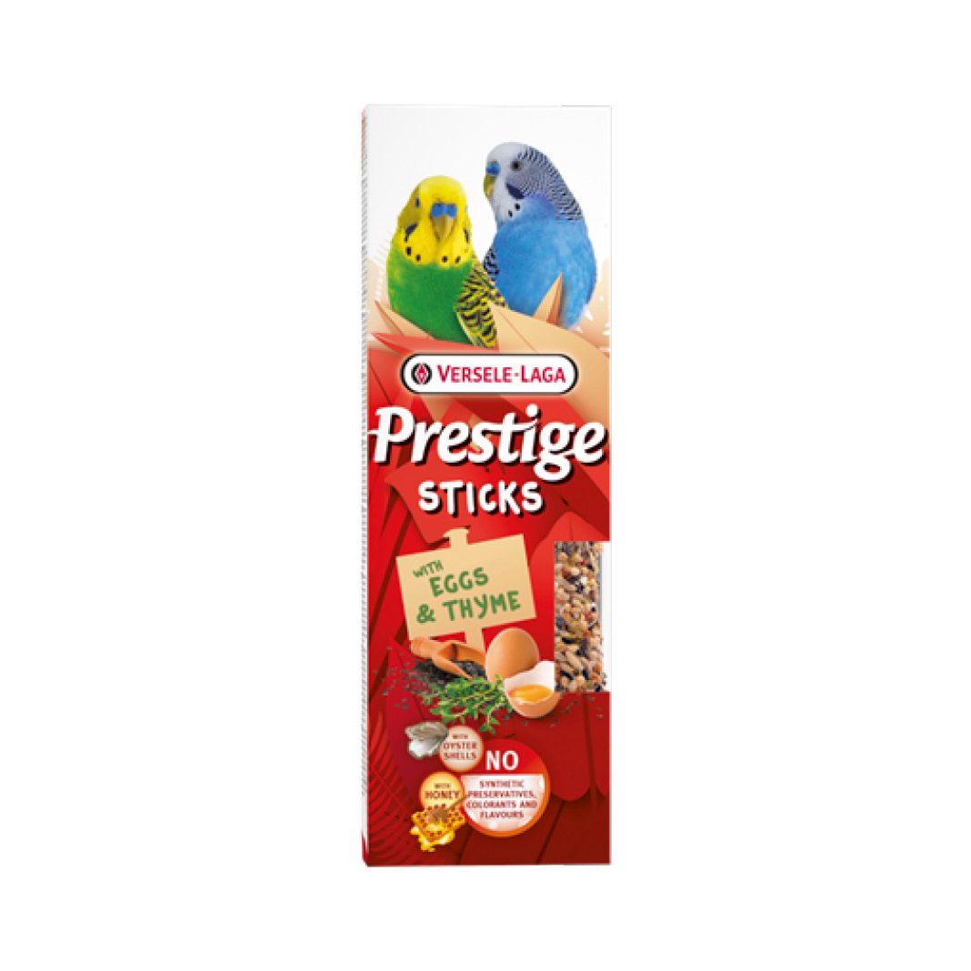 Versele Laga Prestige Sticks Kleinsittiche mit Eiern & Thymian - 2 Stück | 60 g