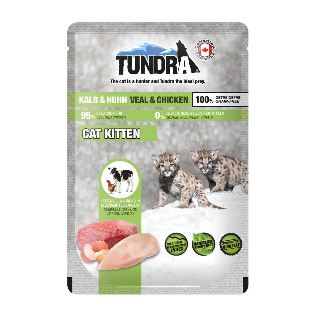 Tundra Cat Pouchpack Kitten Kalb & Huhn | 16 x 85 g