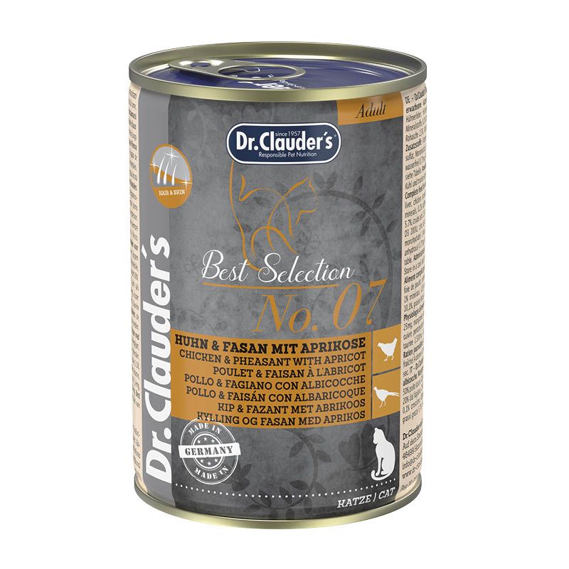Dr. Clauder's Best Selection Adult No. 7 Huhn & Fasan mit Aprikose | 6 x 400 g
