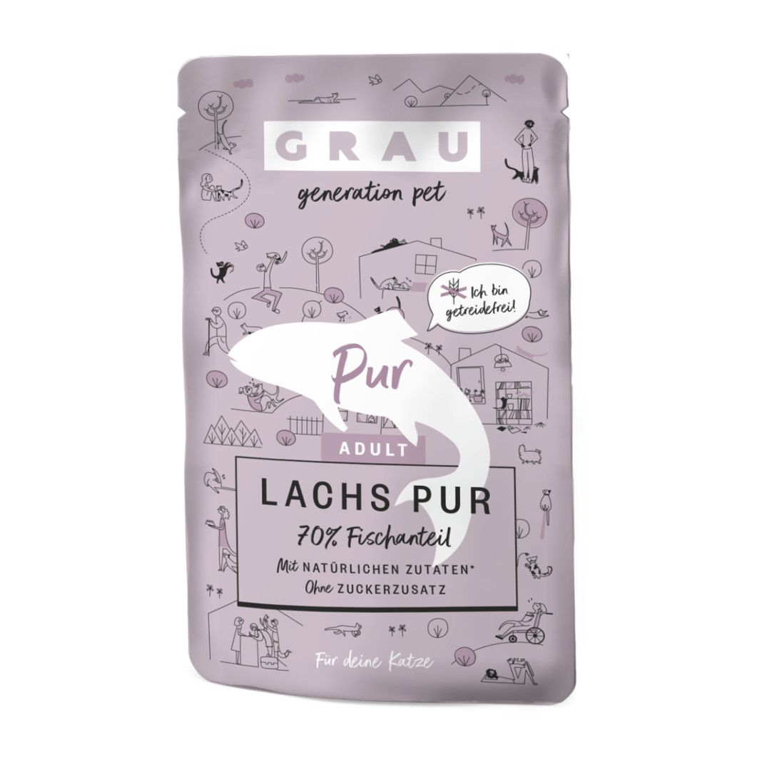 Grau Katze Pouch Beutel Pute & Lamm | 16 x 125 g