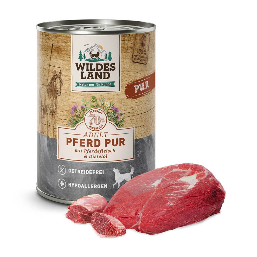 Wildes Land PUR Adult - Pferd mit Distelöl | 6 x 400 g