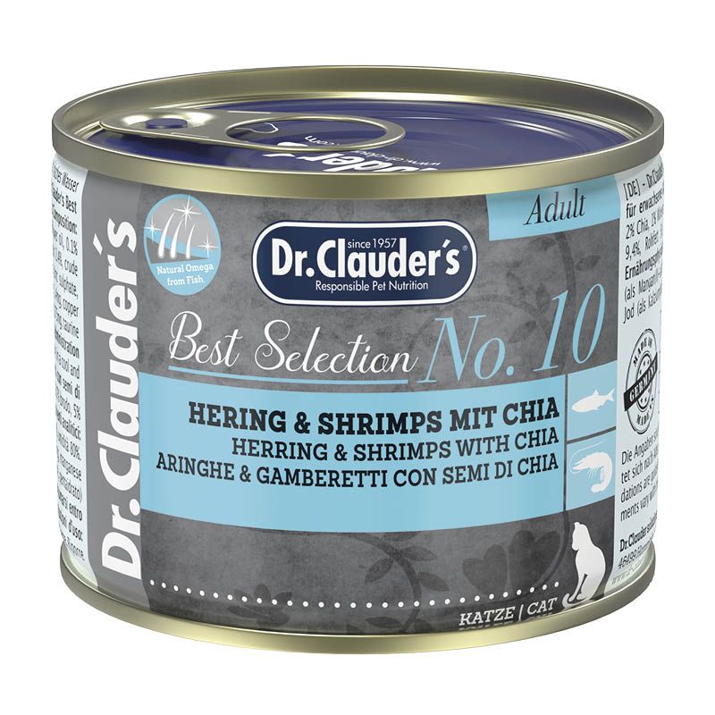 Dr. Clauder's Best Selection Adult No. 10 Hering & Shrimps mit Chia | 6 x 200 g
