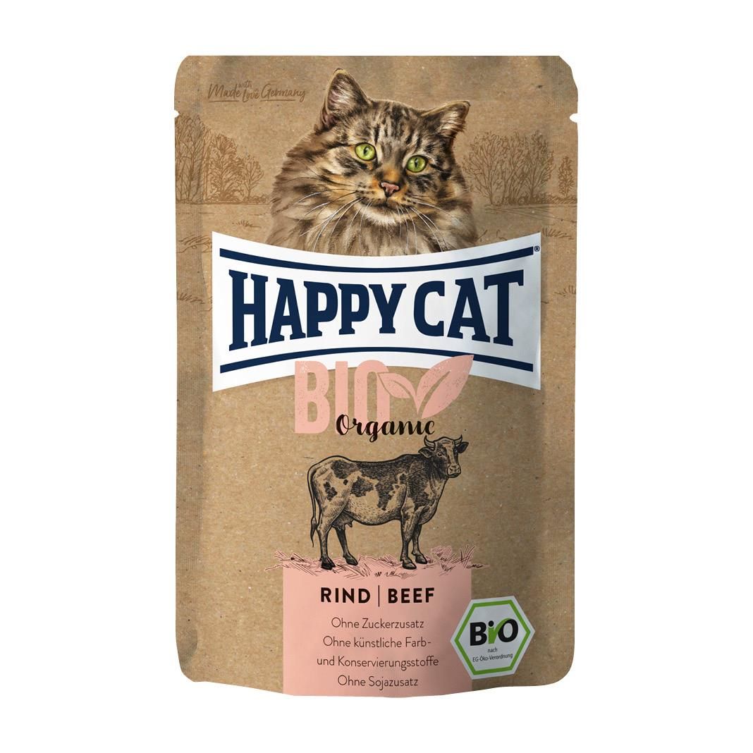 Happy Cat Bio Pouch Rind | 12 x 85 g