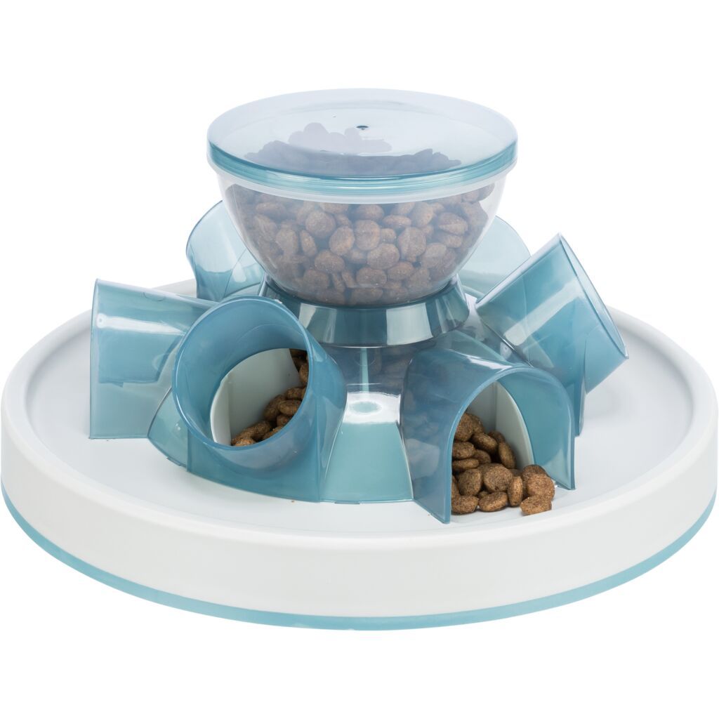 TRIXIE Slow Feeding Tunnel, blau/grau | ø 28 × 14 cm