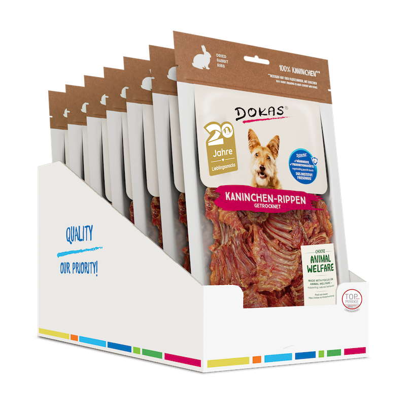 Dokas Kaninchen-Rippen getrocknet | 7 x 100 g