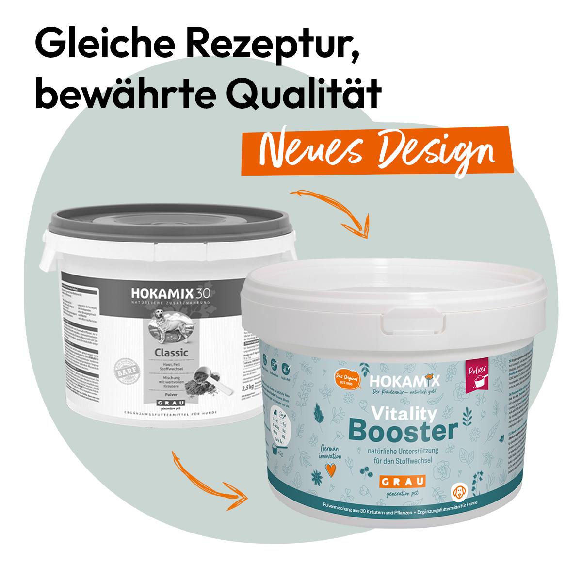 Grau Hund Hokamix30 Classic Pulver | 2,5 kg