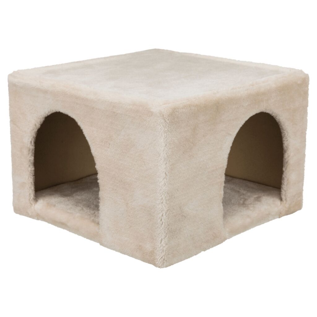 TRIXIE Kuschelhöhle mit 2 Ausgängen, Zwergkaninchen, beige | 36 x 25 x 36 cm