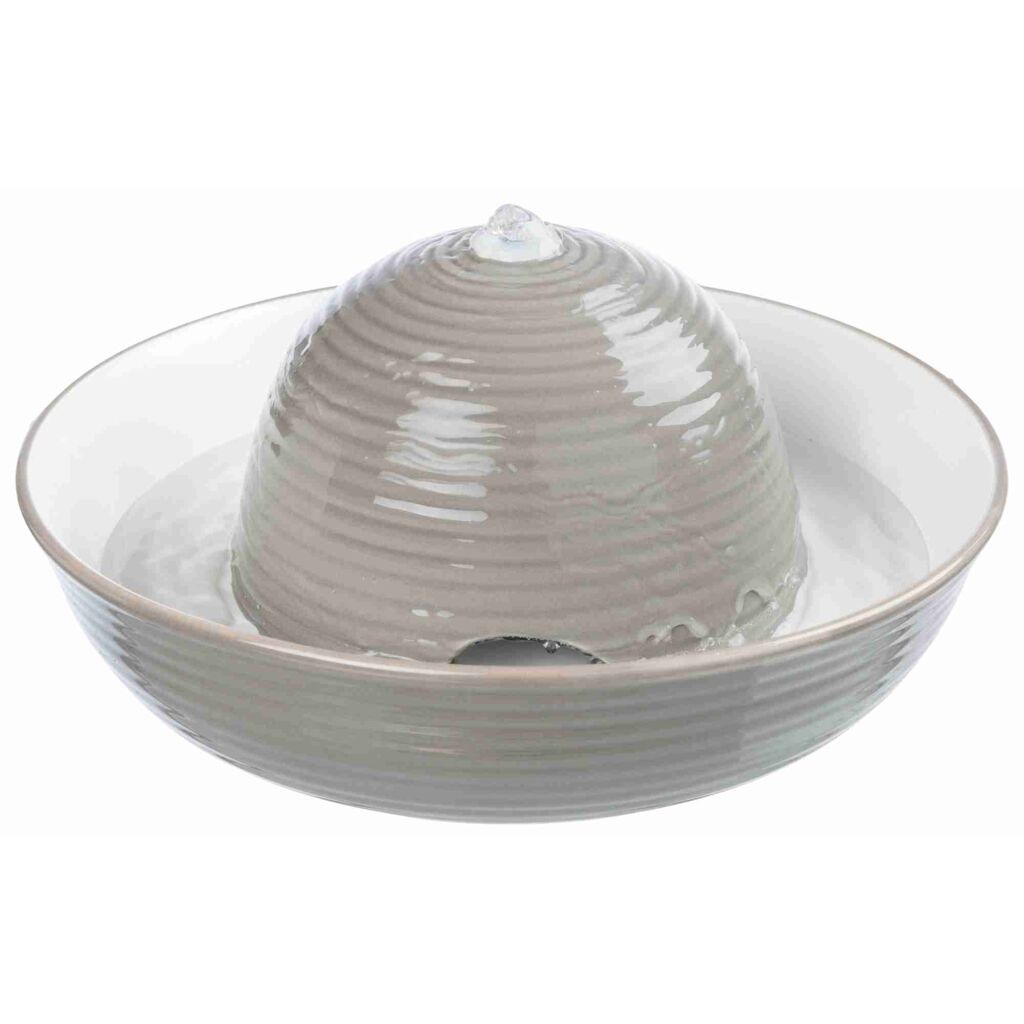 TRIXIE Trinkbrunnen Vital Flow, grau/weiß | 1,5 l/ø 28 × 12 cm
