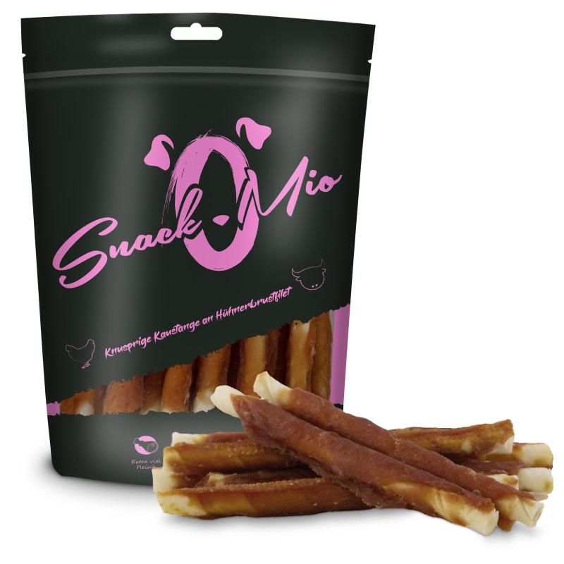 SnackOMio Hundesnack Knusprige Kaustange an Hühnerbrustfilet