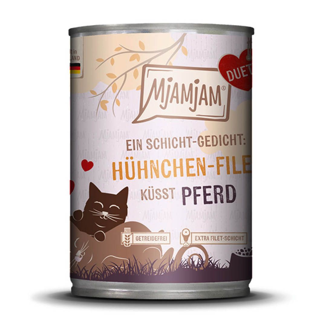 MjAMjAM Cat - Duett - Hühnchen-Filet küsst Pferd | 6 x 390 g