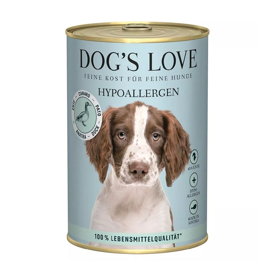DOG'S LOVE Hypoallergen - Ente mit Topinambur & Karotte | 6 x 400 g